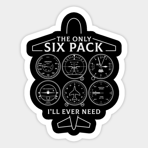 Pilot's Six Pack Sticker by jylpzm